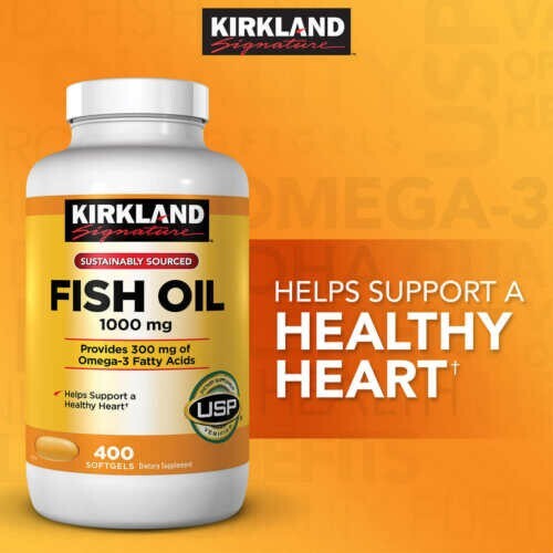 Kirkland Signature Omega-3 Fish Oil 1000 mg 400 softgels
