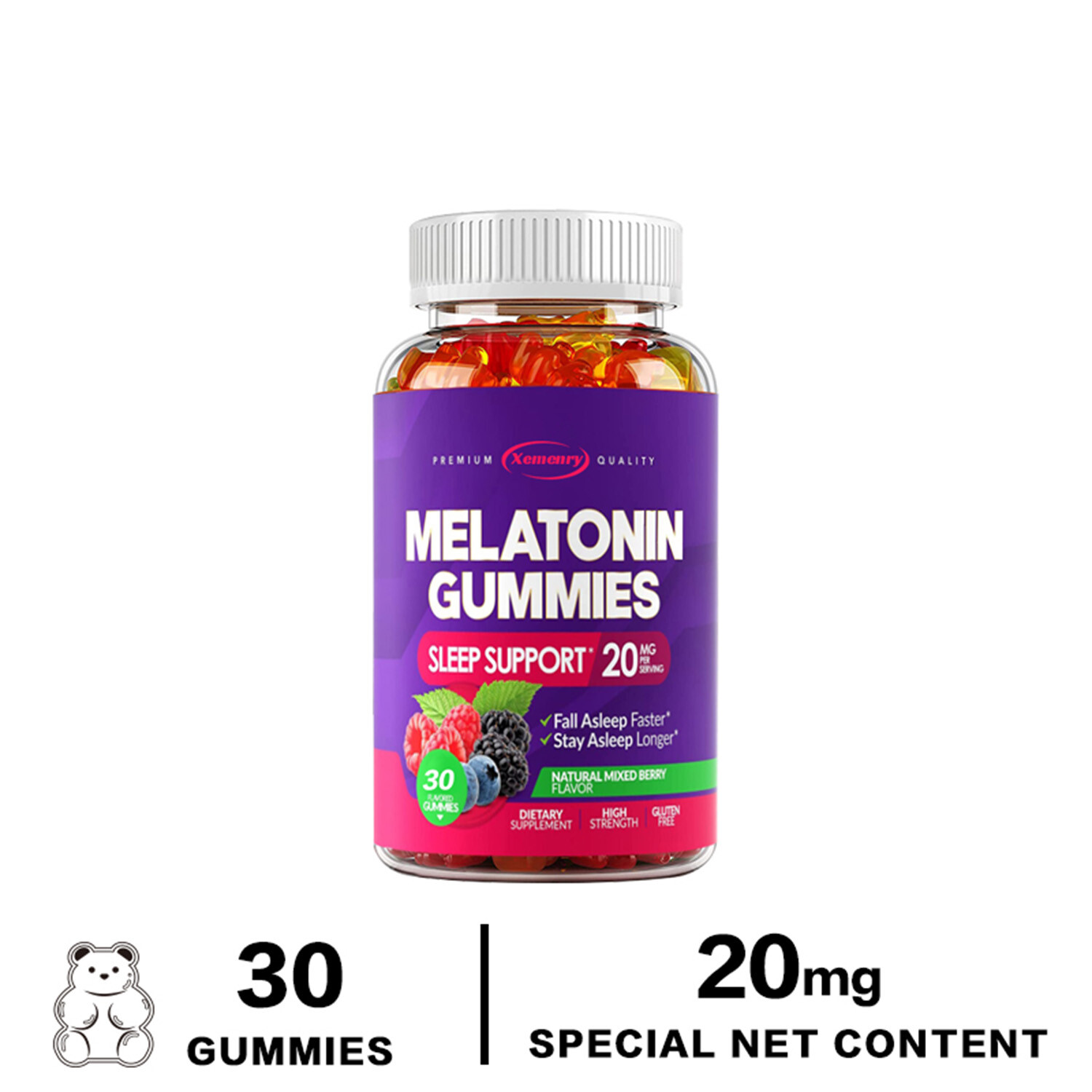 Melatonin Gummies 20mg – Improve Sleep Quality, Relieve Stress and Anxiety