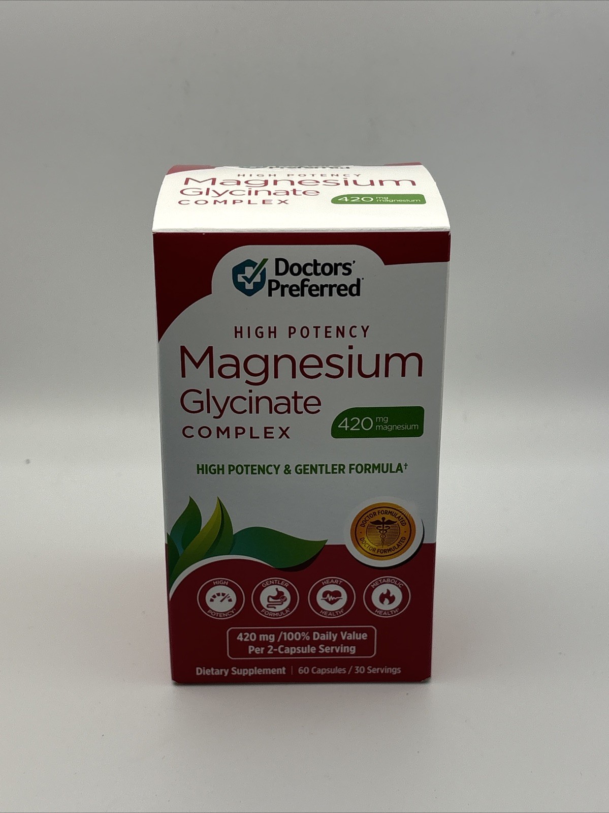Magnesium Glycinate Complex High Potency 420mg (60) Exp 03/26 Doctor’s Preferred