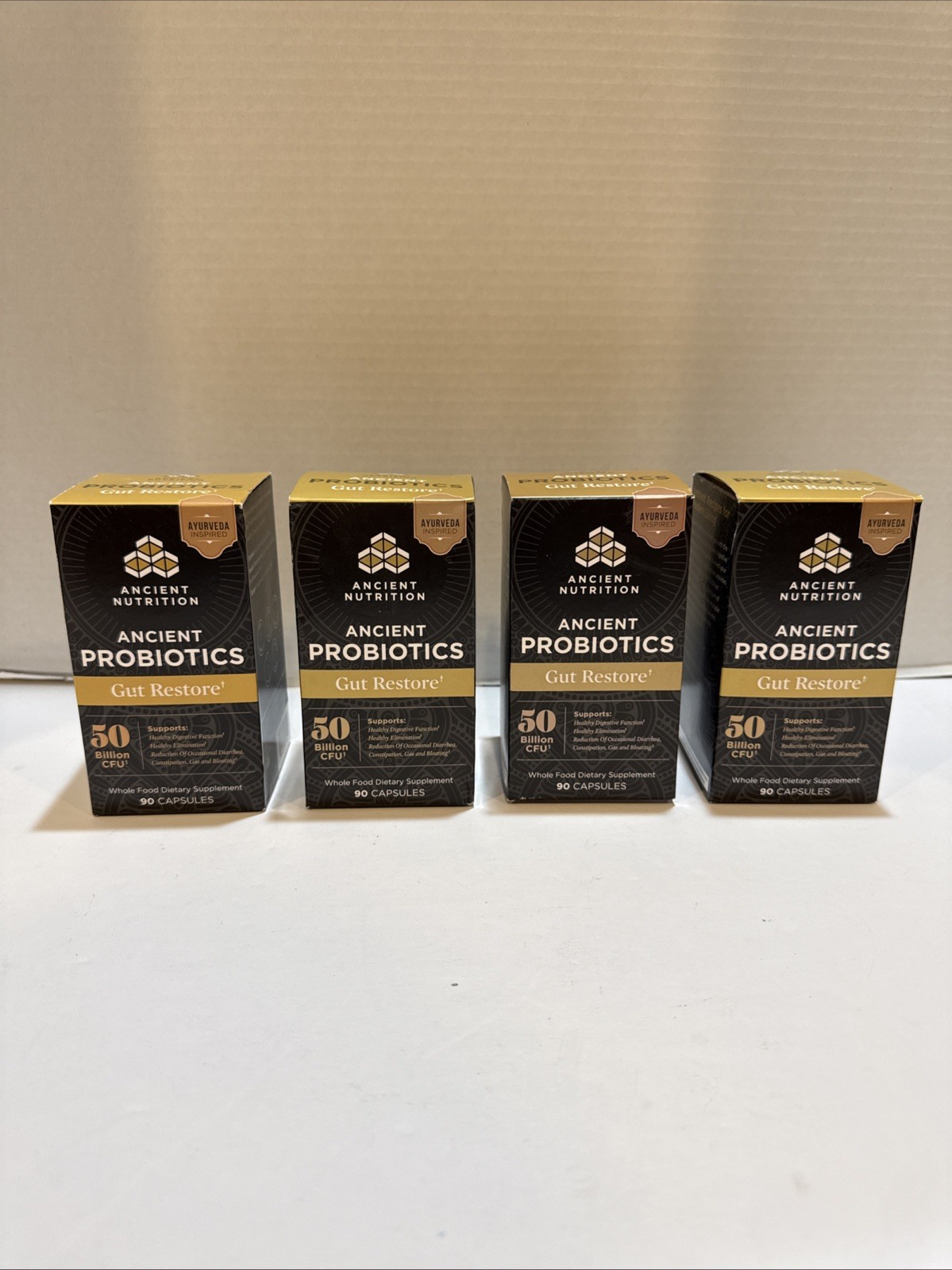 (4) Ancient Nutrition Probiotics Gut Restore Digestive 90 Capsules EXP 02/2026