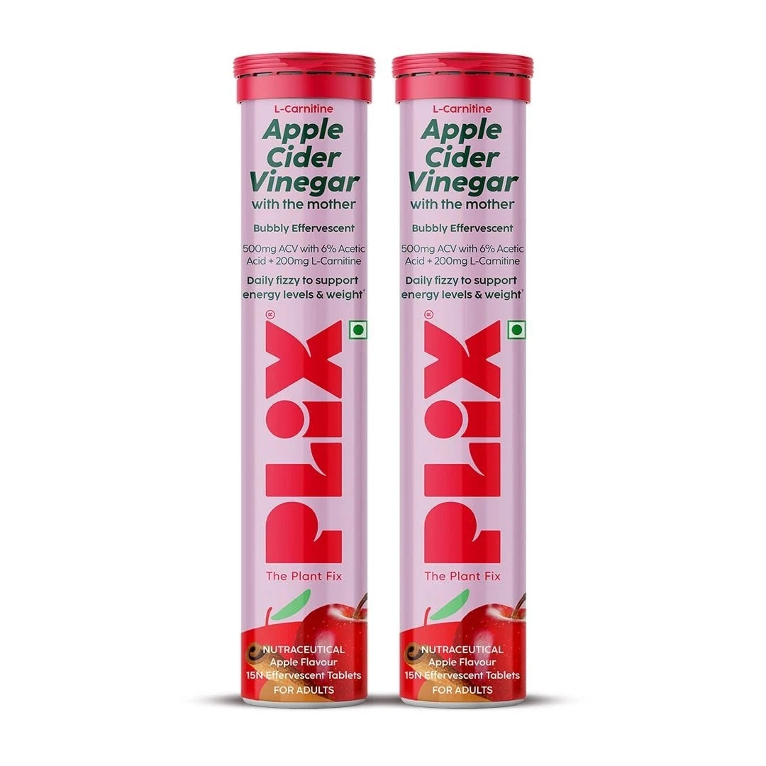The Plant Fix Plix L Carnitine ACV Effervescent Tablets 15 capsules Pack Of 4