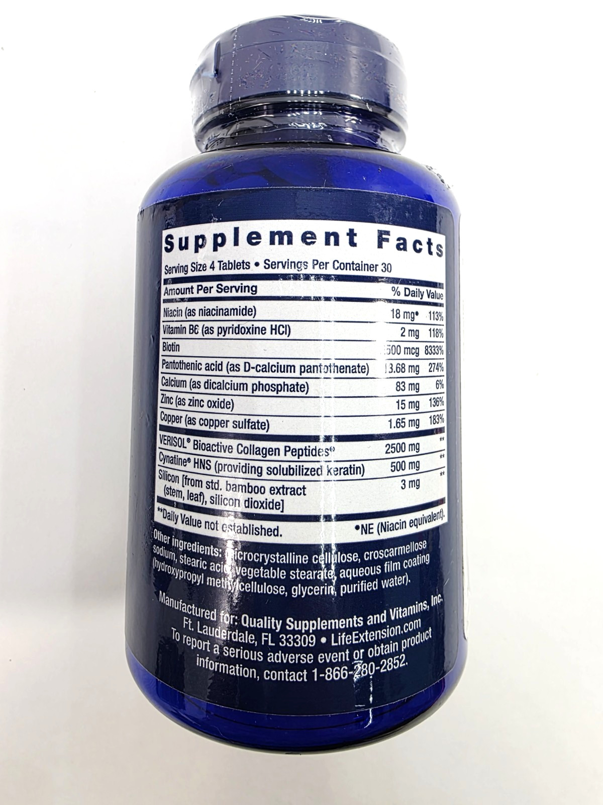 Life Extension Hair, Skin & Nails Collagen Plus Formula 120 tablets Exp 7/26