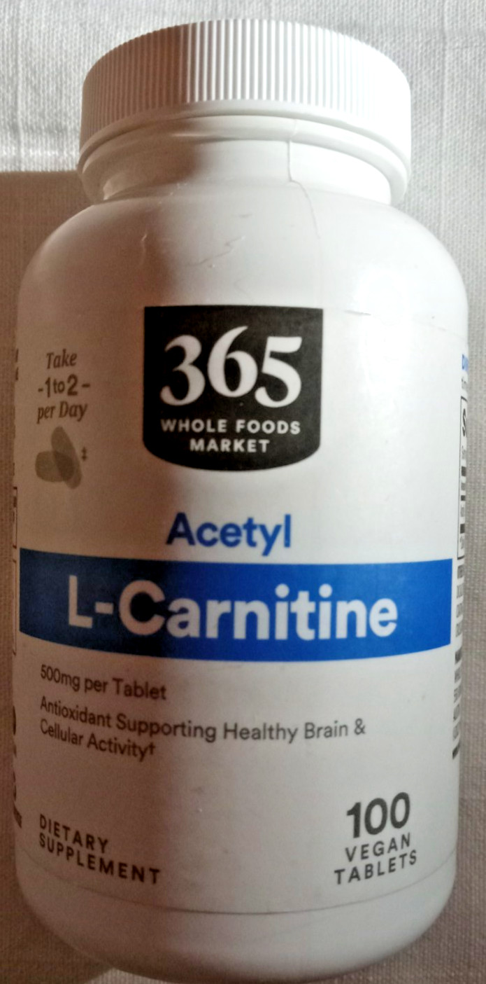 365 Whole Foods Market, Acetyl L-Carnitine 500mg, 100 ct EXP 09/2027