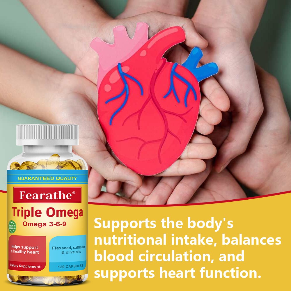 Triple Omega 3-6-9, 30/60/120 Capsules, Omega Supplement For Heart Health