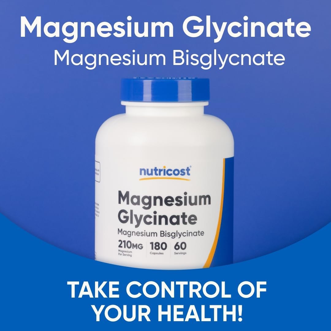 Nutricost Magnesium Glycinate 210mg 180 Capsules High Absorption