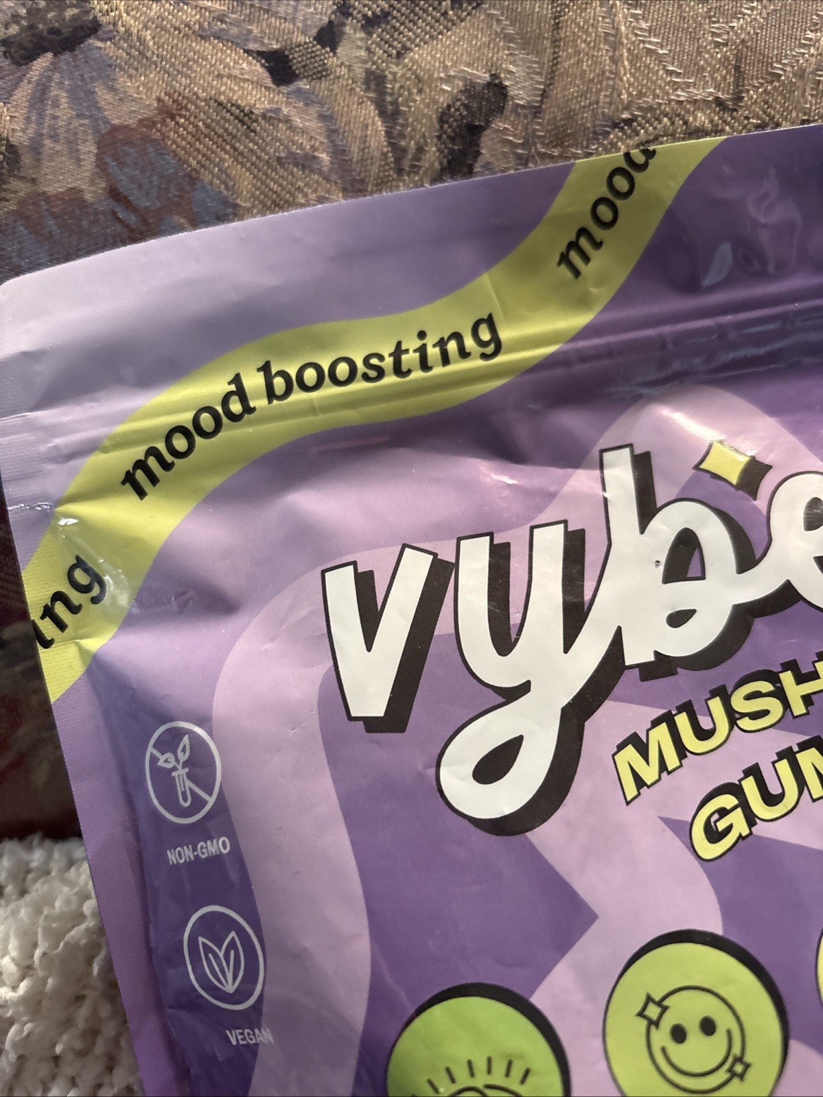 Vybe Mushroom Gummies for Focus, Mood, Calm & Energy 60 Count Blueberry 11/2026