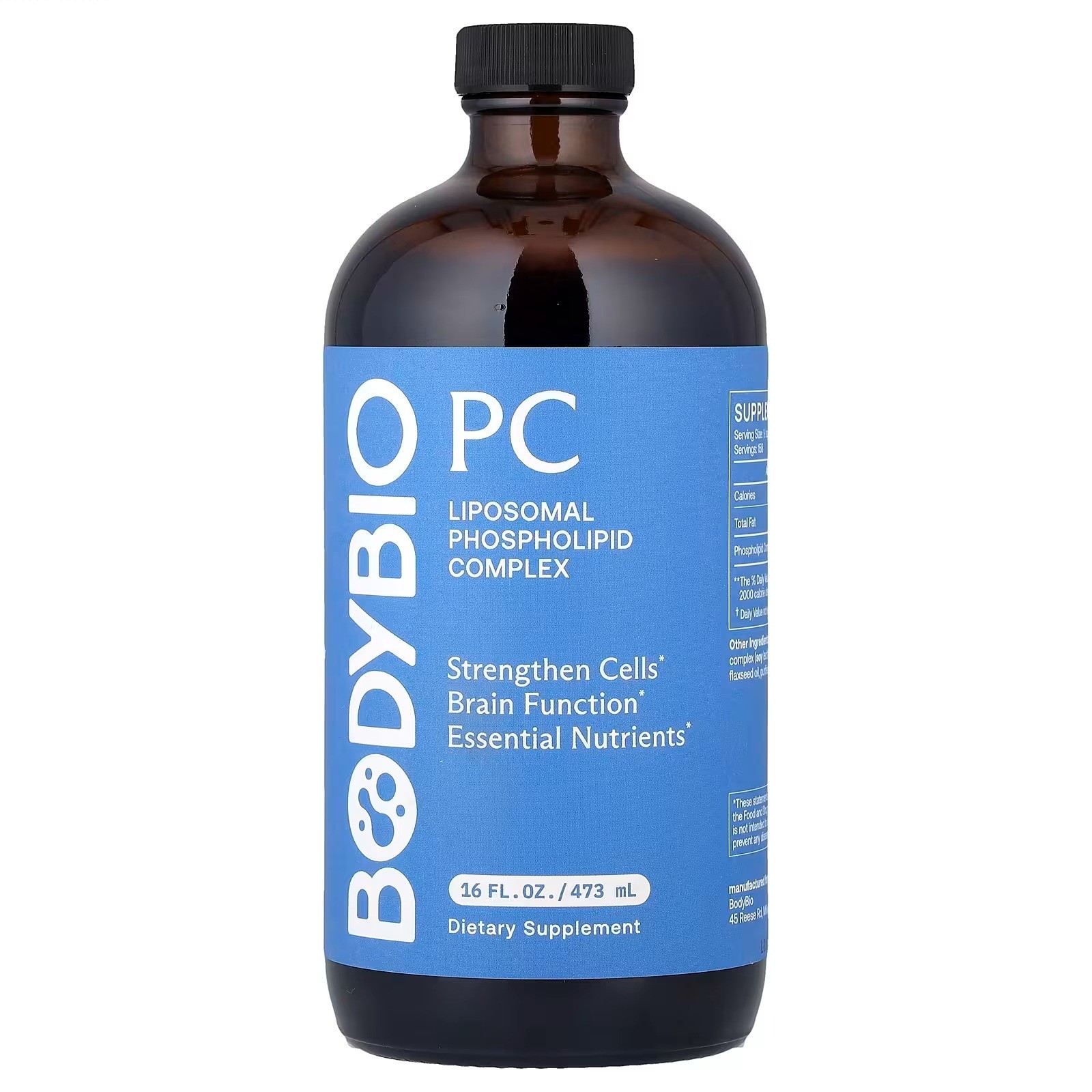 BodyBio PC Liposomal Phospholipid Complex Liquid 16 oz Cellular & Brain Support