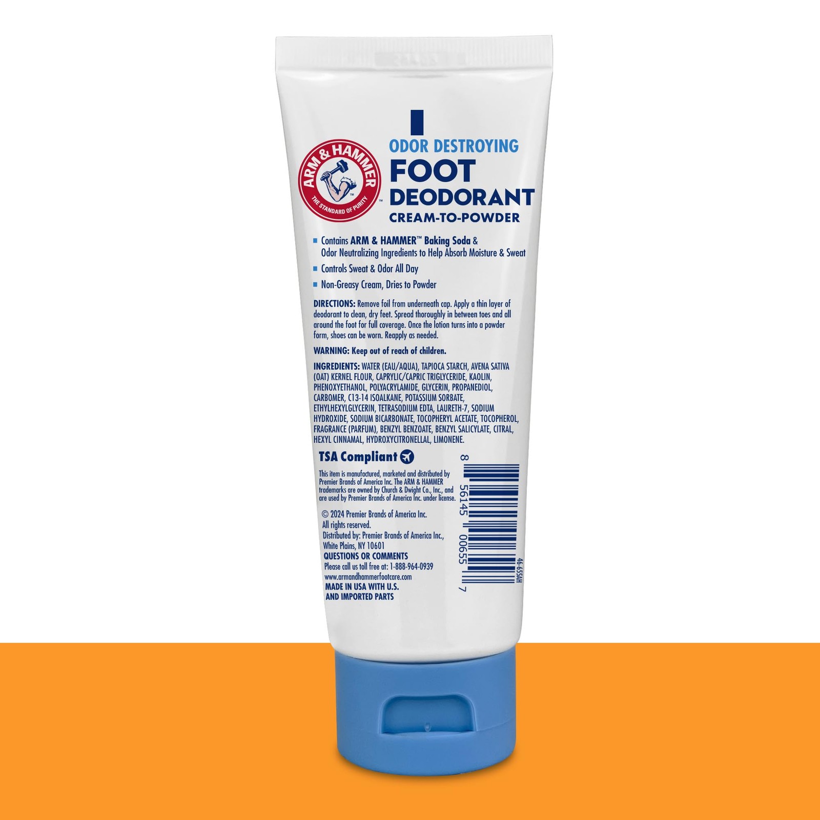Arm & Hammer Cream to Powder Foot Deodorant, 24 Hour 3.4 Fl Oz (Pack of 1)