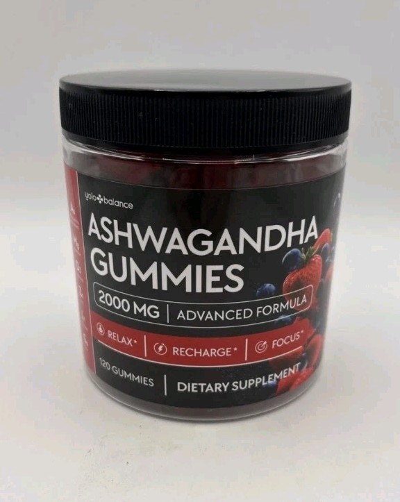 Ashwagandha Gummies 120 Ct 2000 MG Ashwagandha Supplements L-Theanine Exp 3/28