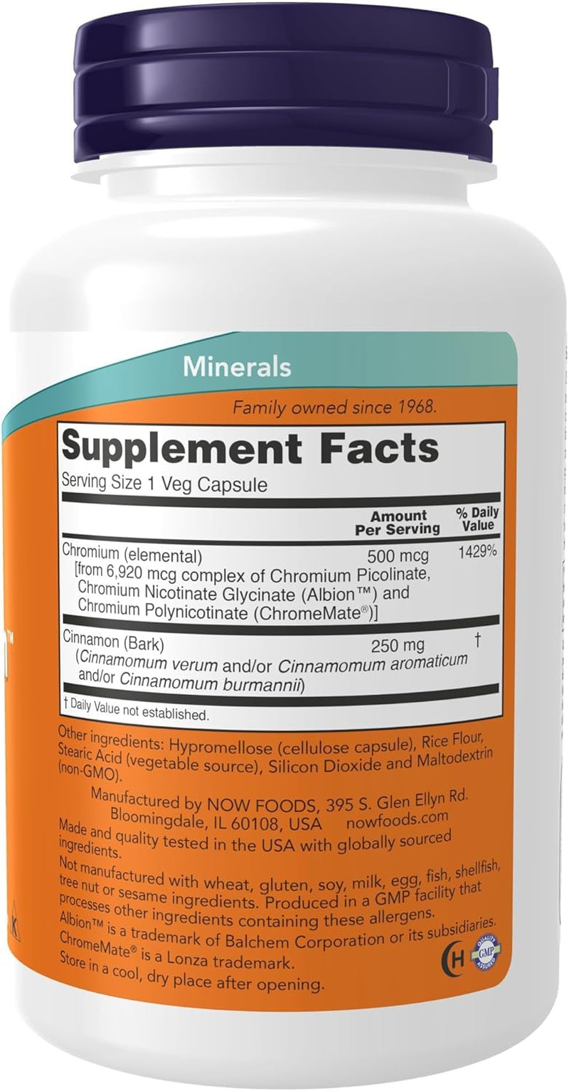 Supplements, Tri-Chromium™ 500 Mcg with Cinnamon, Insulin Co-Factor*, 180 Veg…