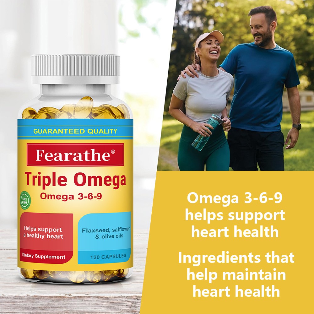 Triple Omega 3-6-9, 30/60/120 Capsules, Omega Supplement For Heart Health