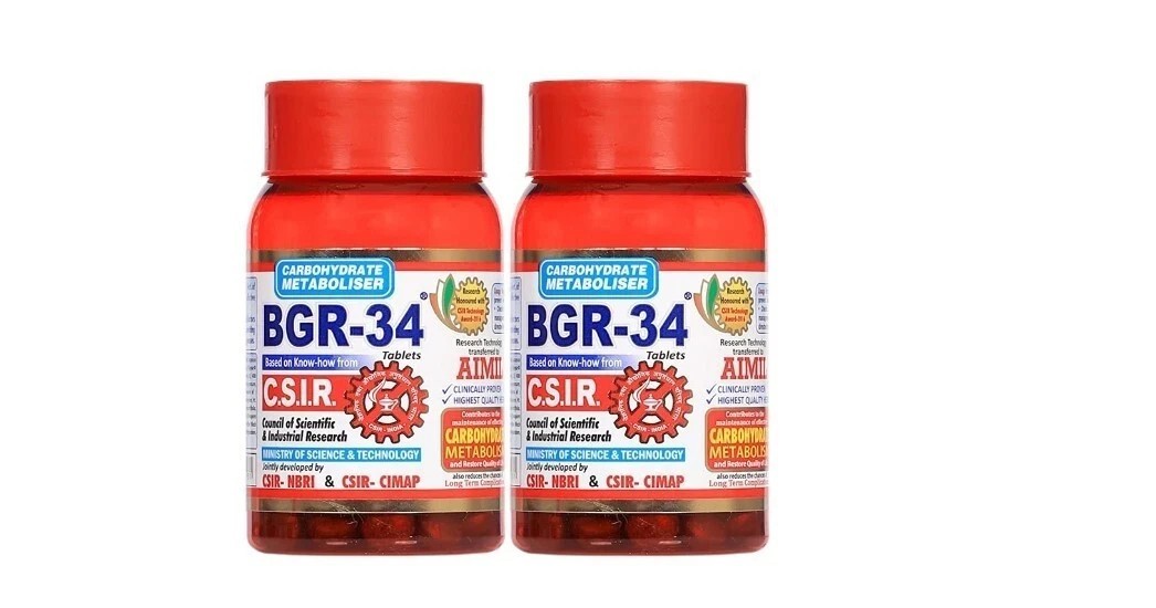 AIMIL BGR-34 Herbal Tablets| 100 Tablets (Pack of 2) I667