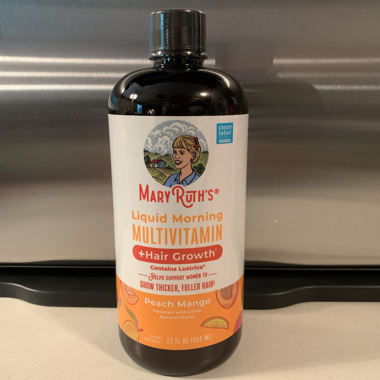 MaryRuth’s Liquid Multivitamin Lustriva Hair Growth Peach Mango 22 fl oz BB 1/28