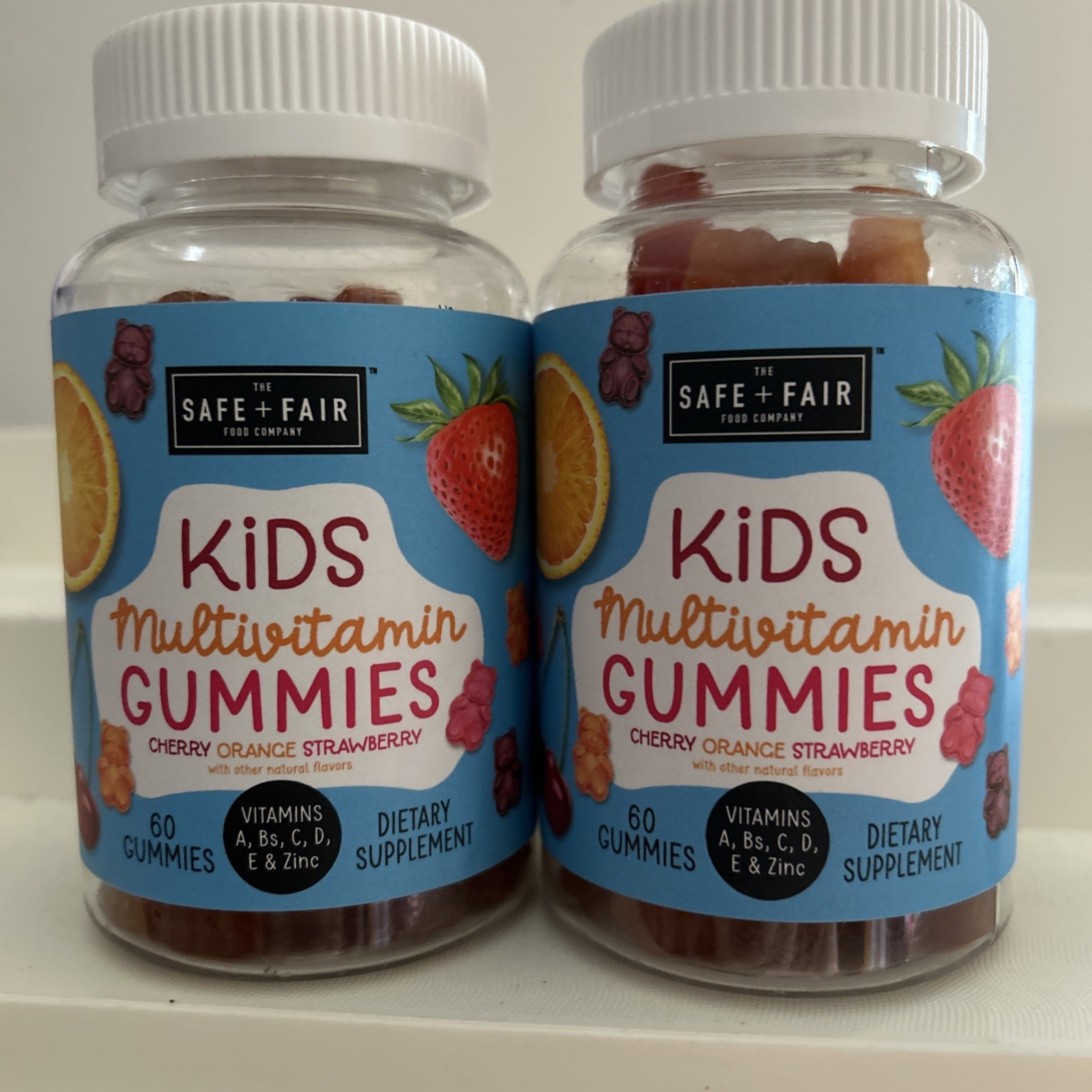 2X Kids Multivitamin Gummies Vitamins A, B, C, D & Zinc Immunity Growth, 60 PCS