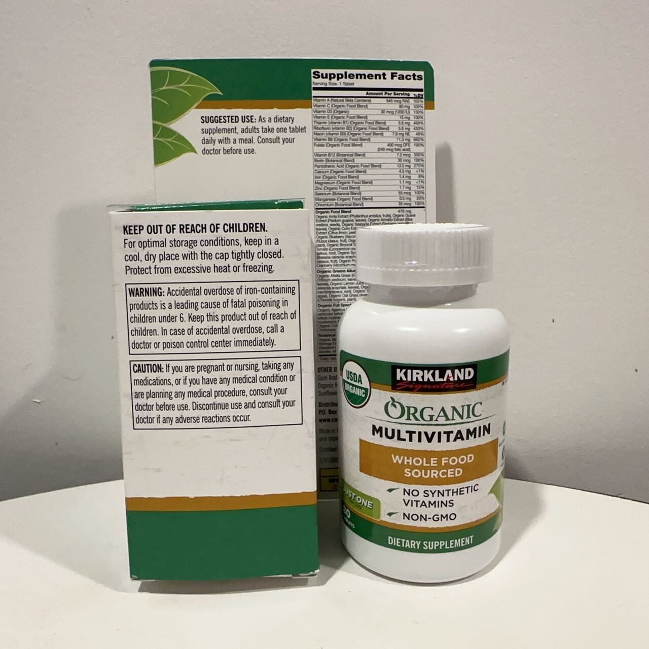 Kirkland Signature USDA Organic Multivitamin, 80 Tablets EXP 07/2026