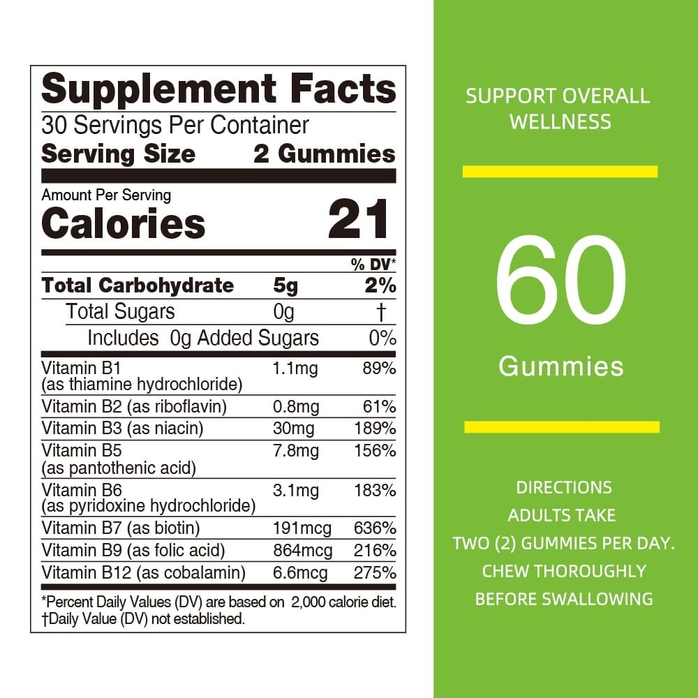 Nature’s Key Vitamin B-Complex Gummies Sugar Free 60 Count