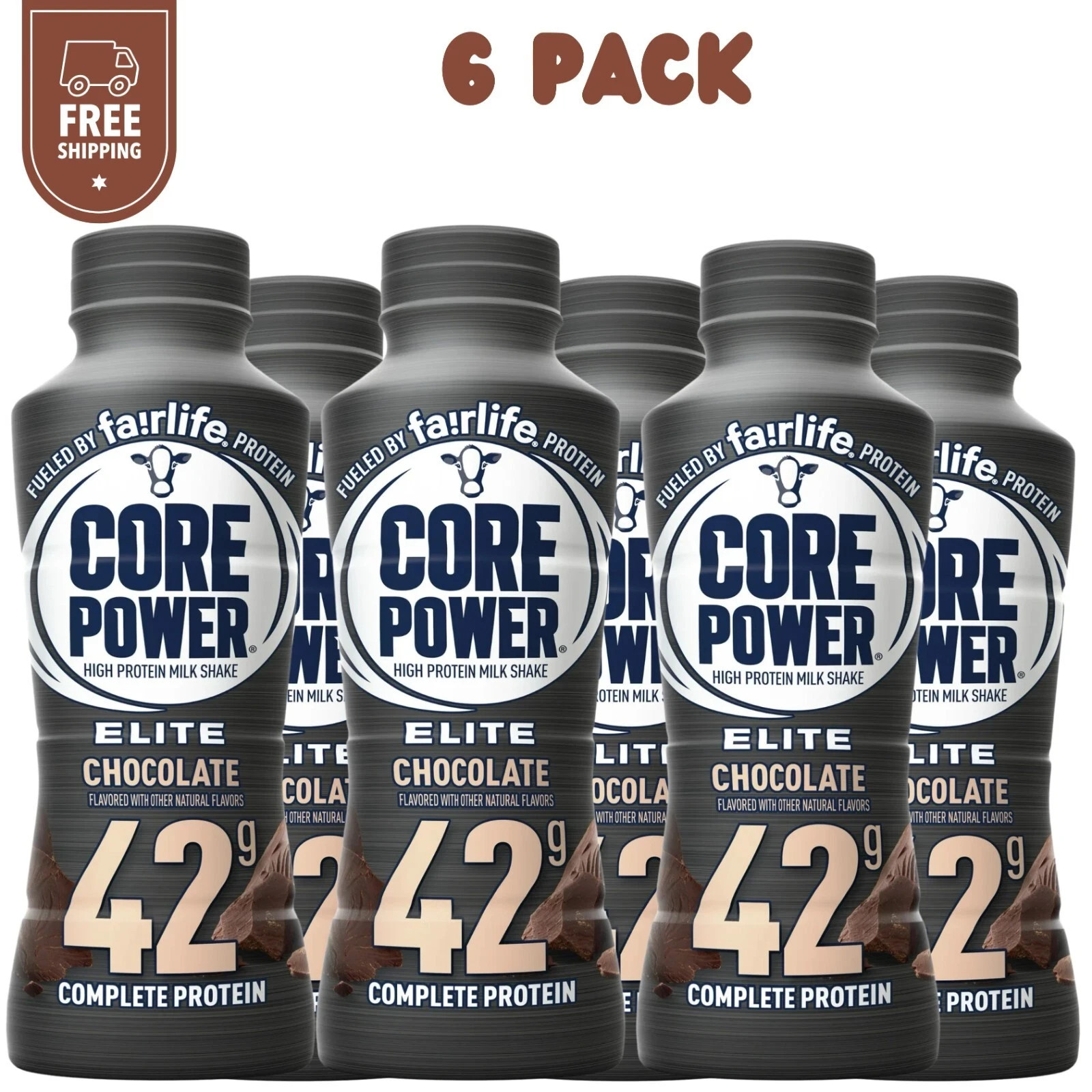 Core Power Elite Failrlife High Protein Shakes Chocolate (42g) 14 Oz 6 Bottles,.