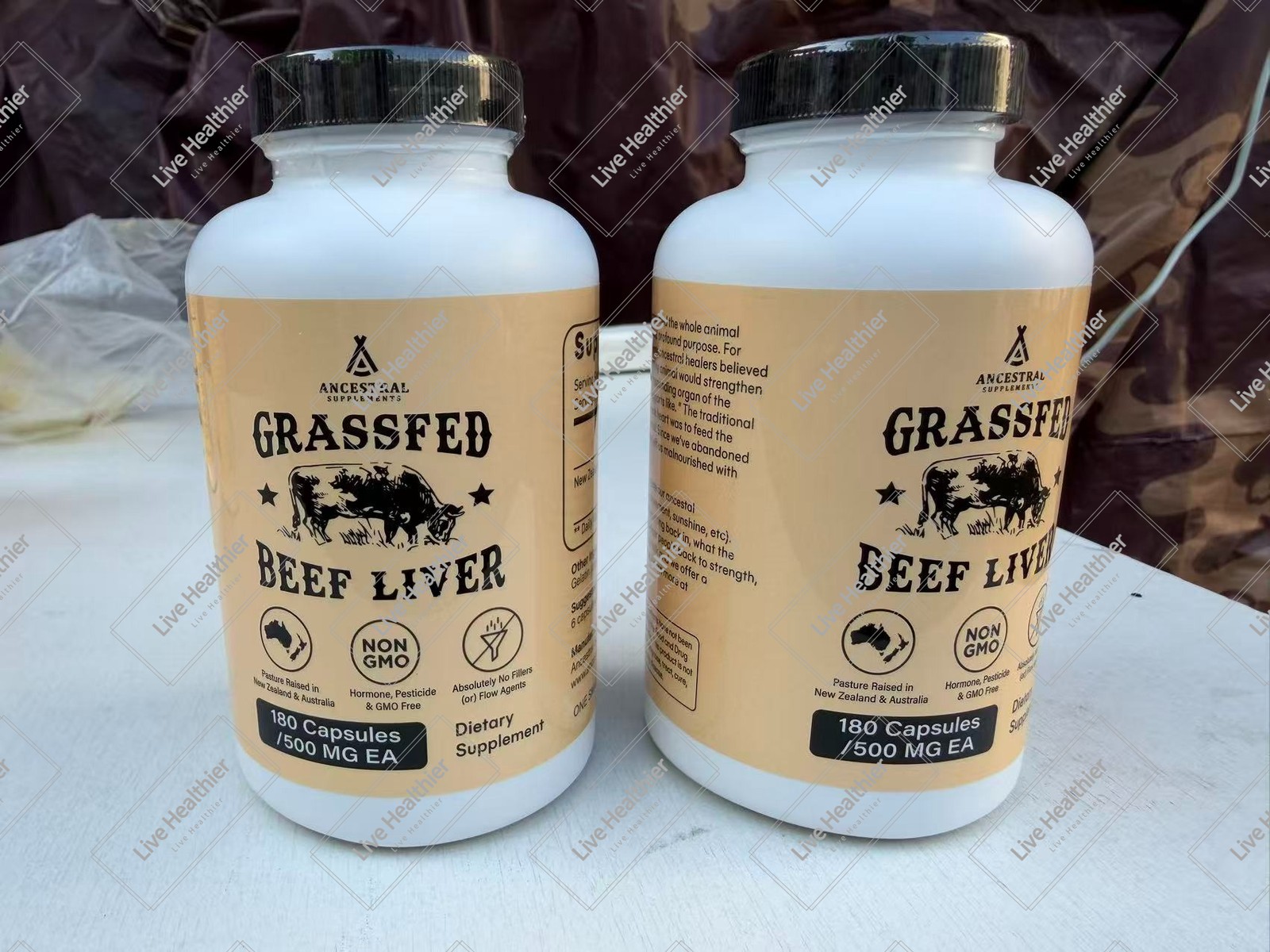 Ancestral Supplements Grass Fed Beef Liver 3000mg 2X180Caps New Zeland NonGMO