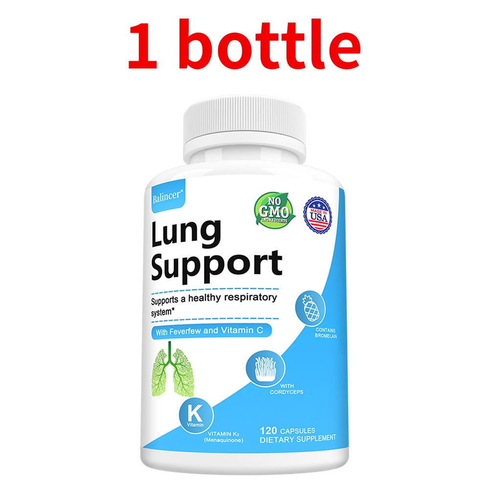 Lung Support Supplement – with Cordyceps, Quercetin & Vitamin C, 120 Capsules