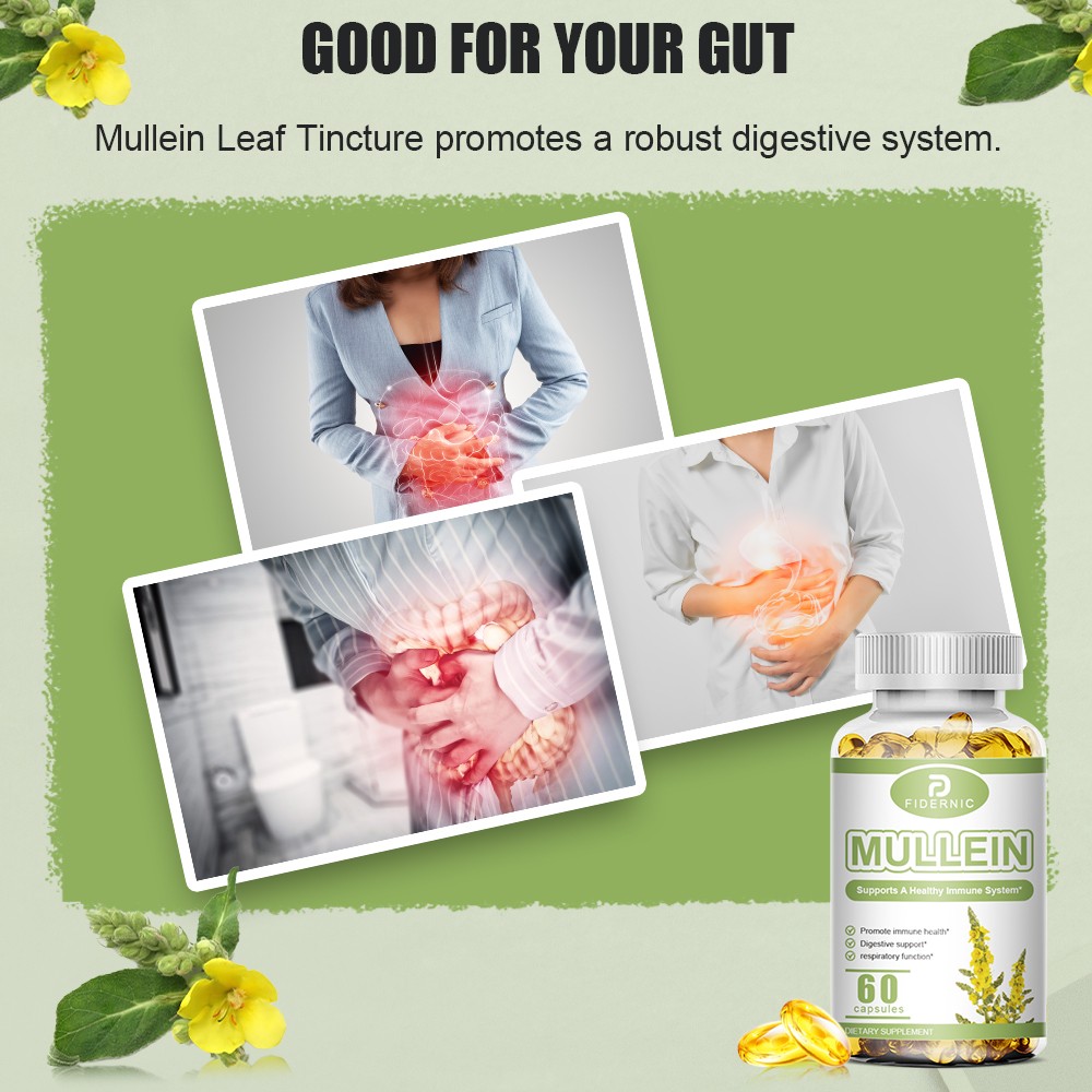 2 Bottles Mullein Capsules Respiratory Support & Immune Health Support