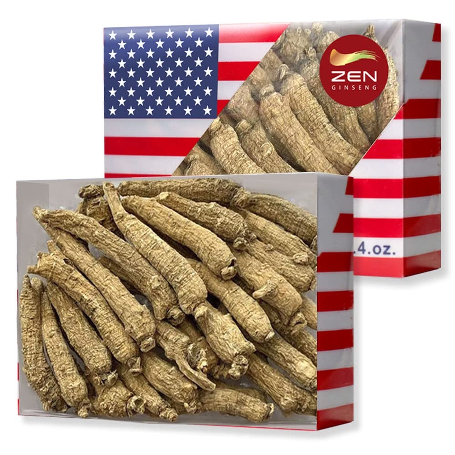 2 Boxes of Hand Selected American Ginseng Root-Small Tail (4oz/Box) 西