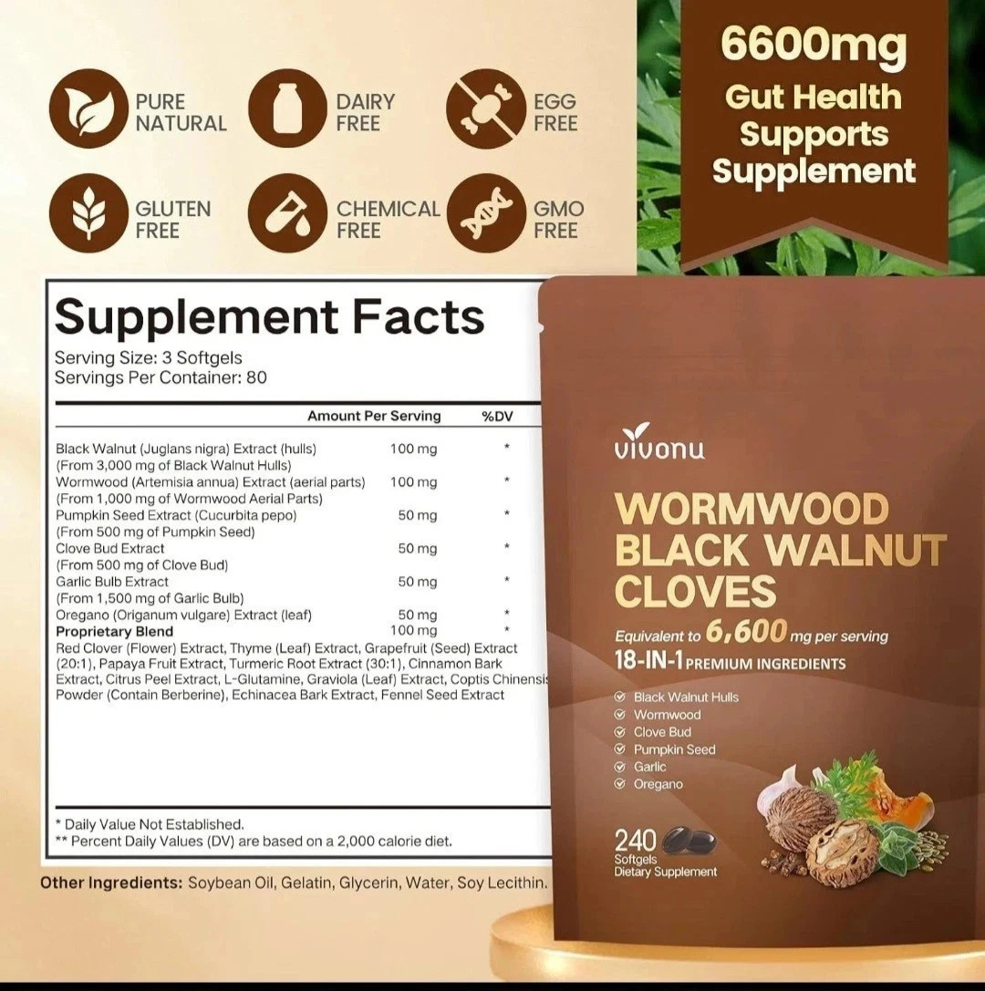 Vivonu Wormwood Black Walnut Cloves 480 Softgels FAST SHIPPING++