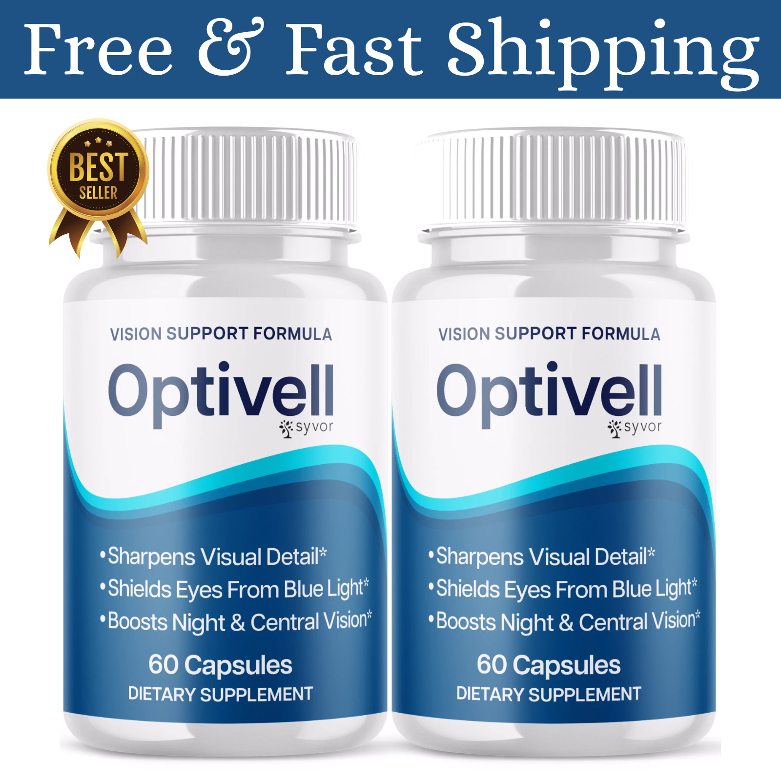 (2 Pack) Optivell Vision Support Formula, Opti Vell Eye Health (120 Capsules)