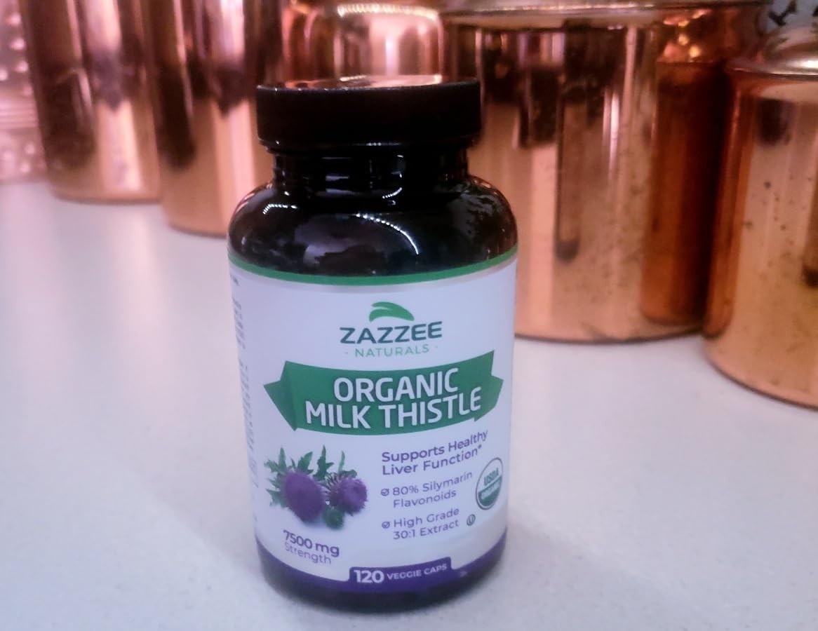 Zazzee Organic Milk Thistle: 30:1 Extract, 80% Silymarin, 120 Vegan Caps, USA Ma