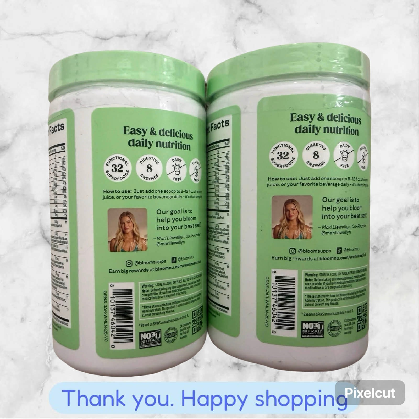 FOR 2 Bloom Nutrition Greens & Superfoods Powder Watermelon 25 Servings NEW SHIP