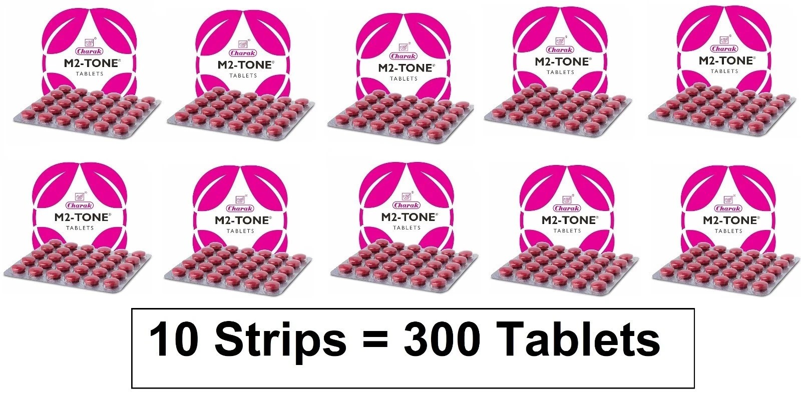 10X Charak M2 Tone 300 Tabs For Women Health – Long Expiry & Free Shipping