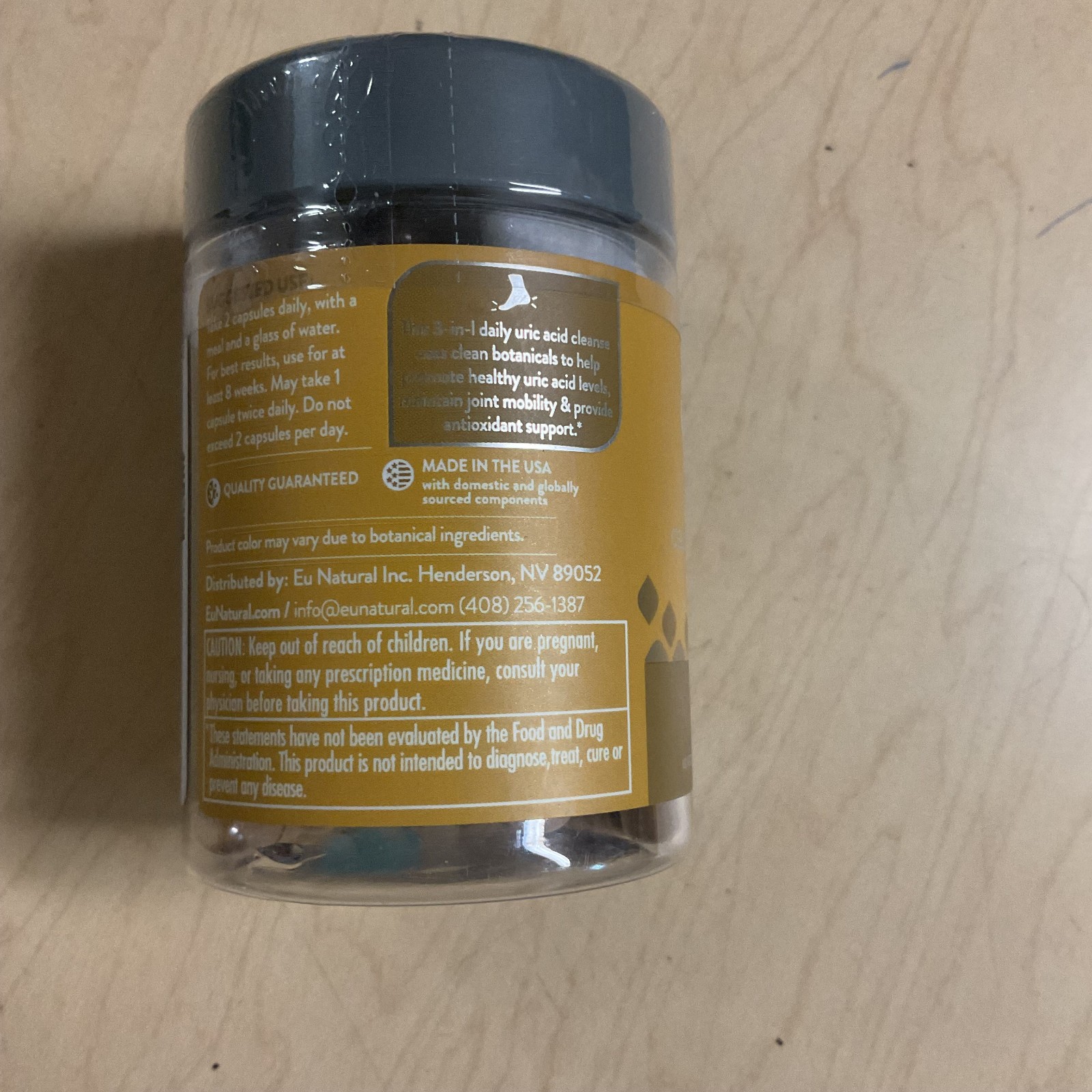 NEW EU Natural Uric Acid Purge 60ct Celery Seed & Tart Cherry expires 03/2028