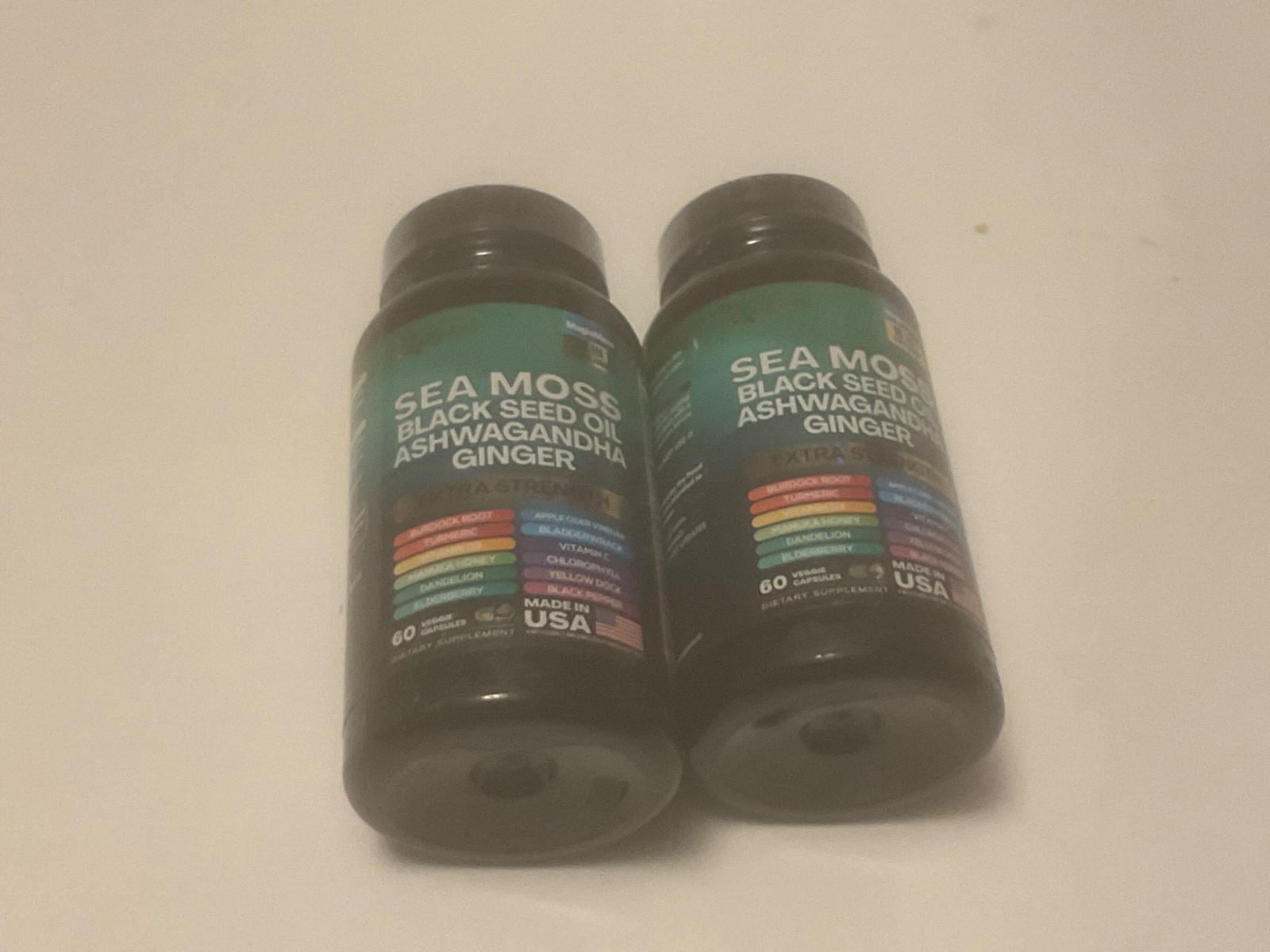 2 Pack Zoyava Sea Moss Black Seed Oil Ginger Ashwagandha Turmeric (120 Caps)