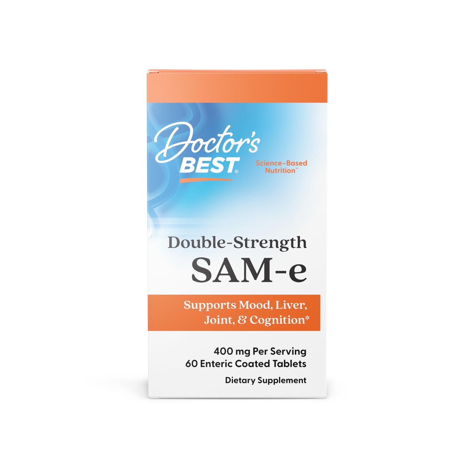 Doctors Best SAM-e 400 mg, Vegan, Gluten Free, Soy Free, Mood and Joint
