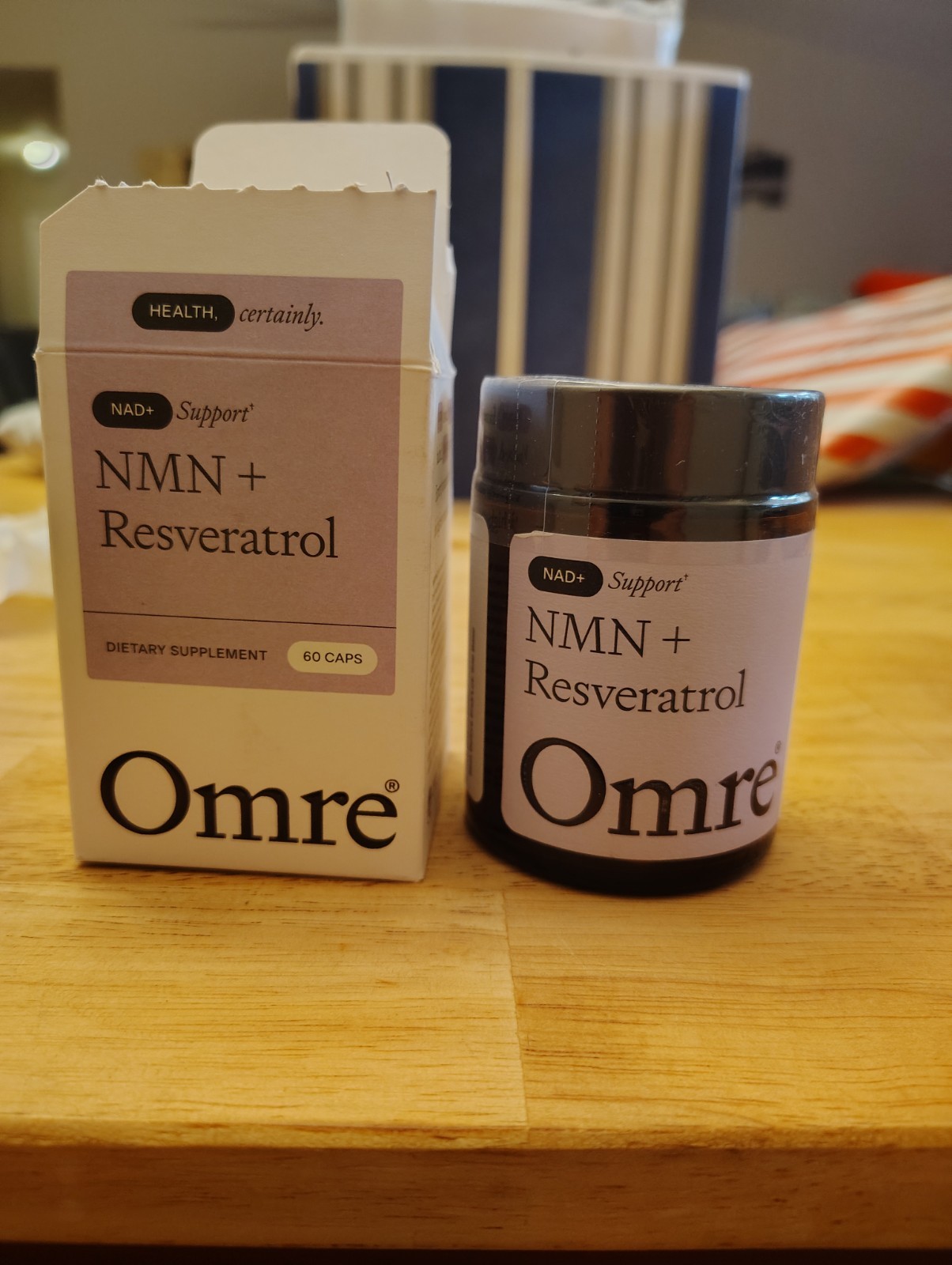 OMRE NMN+ Resveratrol Supplement Supports Aging, Energy 60 Capsules