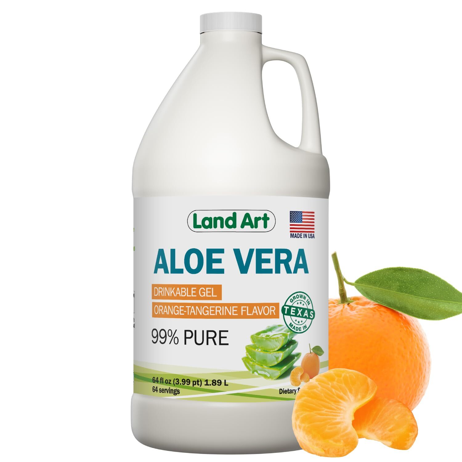 Pure Aloe Vera Drinkable Gel – Orange Tangerine Flavored – Cold-Processed Inn…