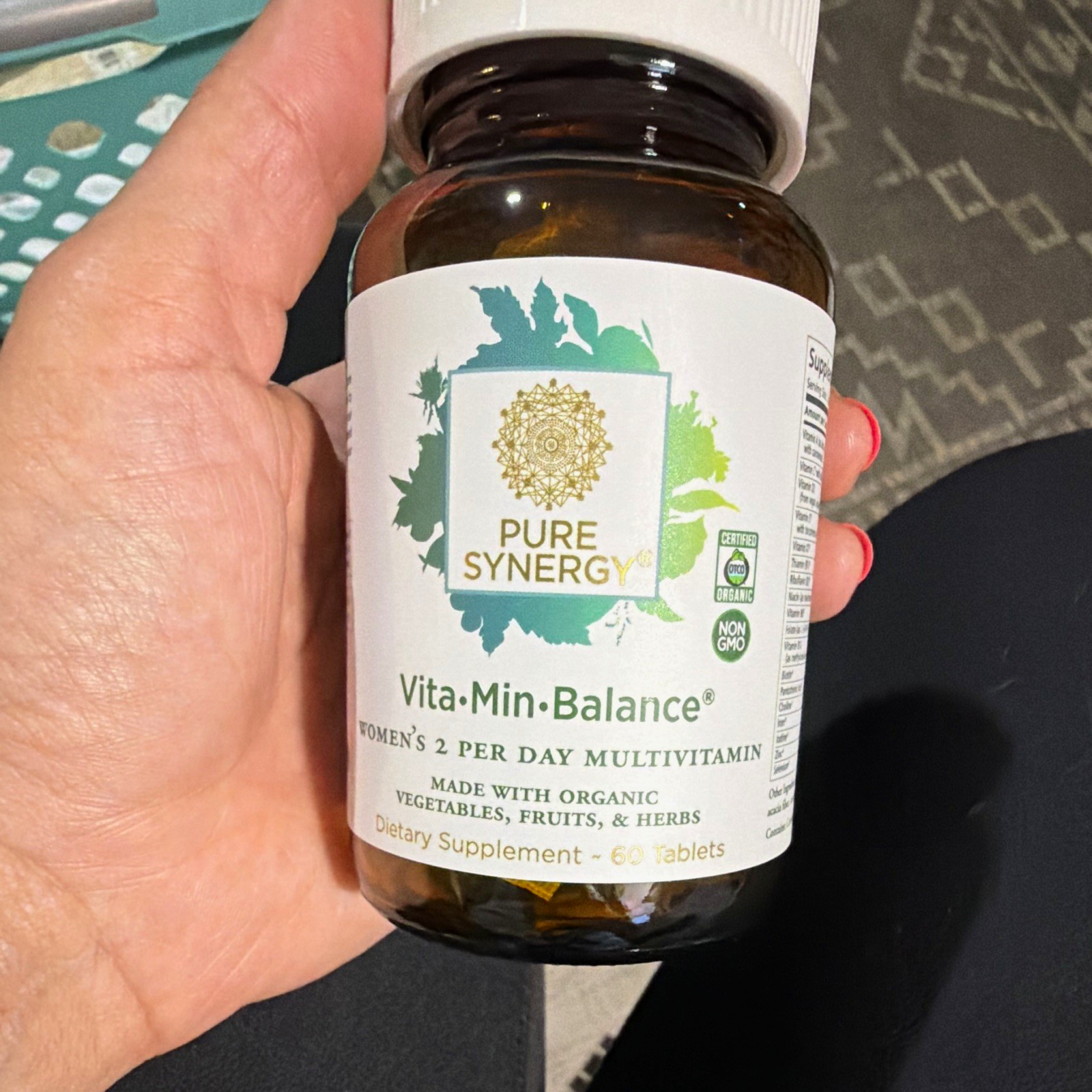 Pure Synergy Vita-Min-Balance Women’s Multivitamin Tablets 60ct Organic Non-GMO