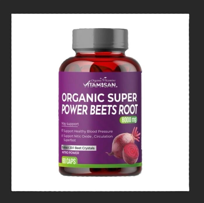 Beet Root Capsules 8000mg- Circulating, Pressure, Energy Support – 60 Capsules
