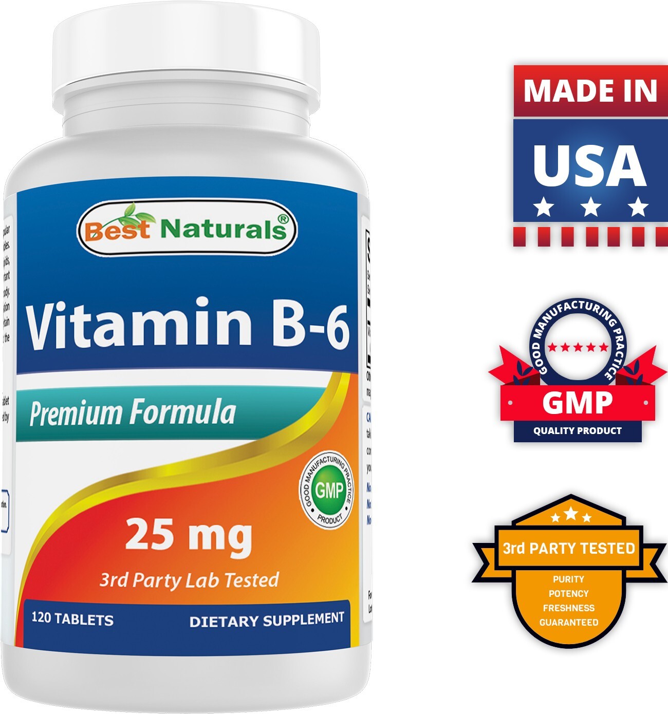 Best Naturals Vitamin B6 25mg 120 Tablets