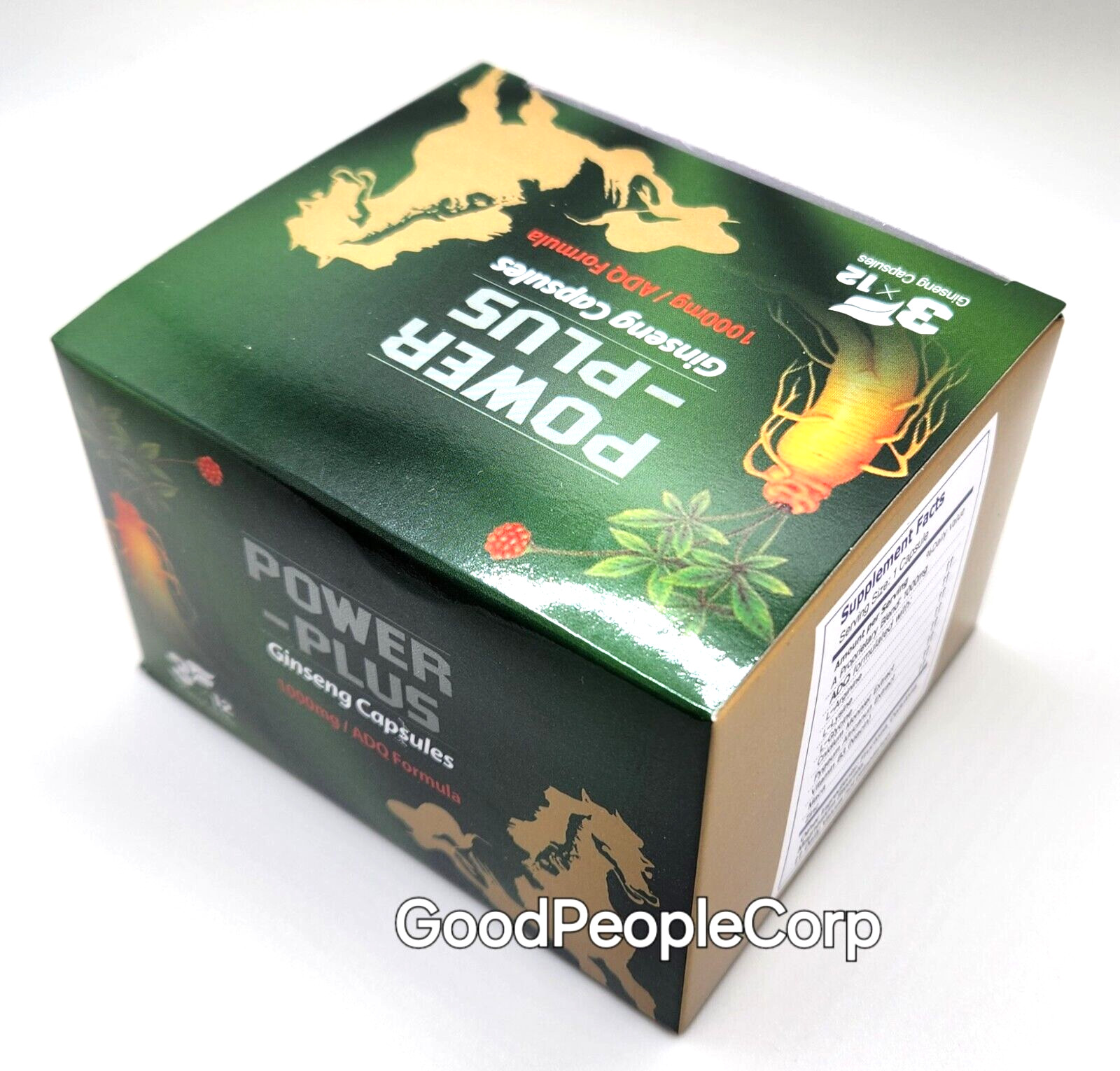 Power-Plus GINSENG capsules Supplement (12 Bottles/BOX) Testosterone Booster