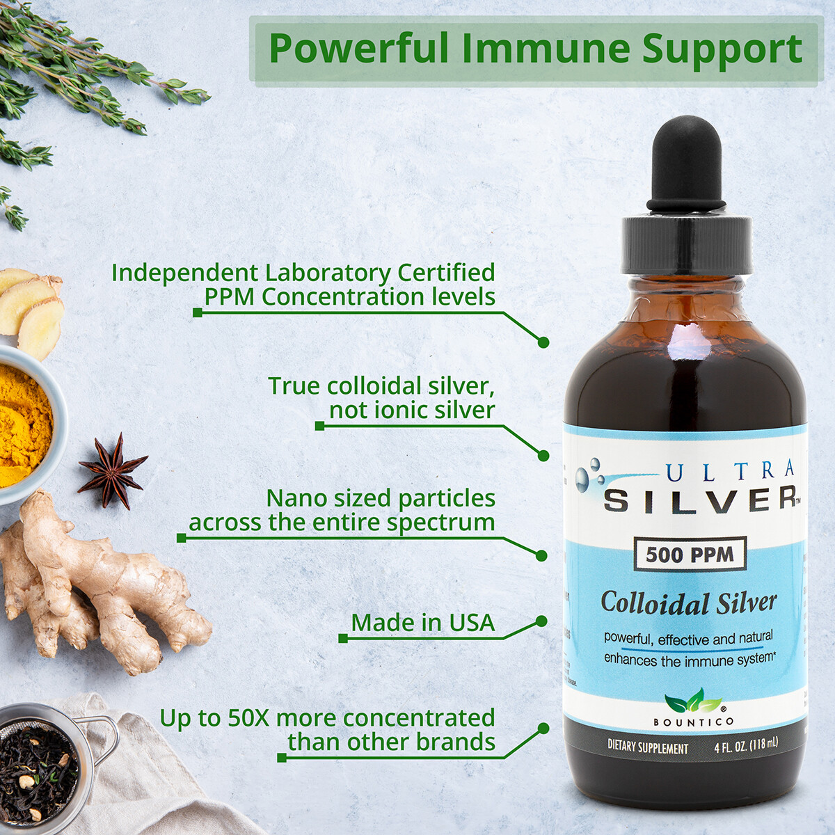 FREE SHIPPING!!! SILVER 10,000 PPM 4 OZ.- IMMUNE SUPPORT WITH DROPPER