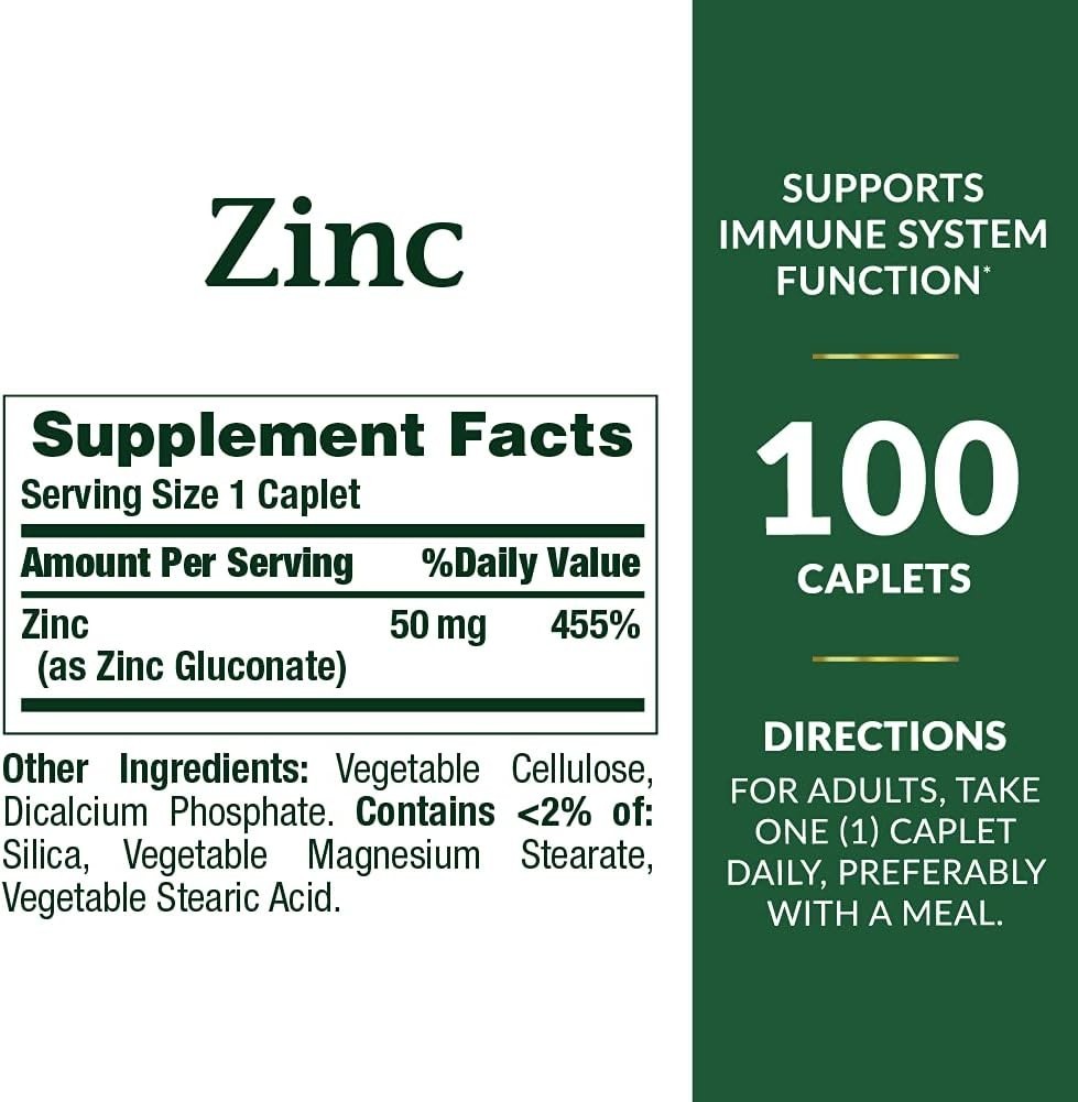 NATURES BOUNTY ZINC ~ Supports Immune Health 50mg., 400 ct Tablets ~ Exp 10/2029