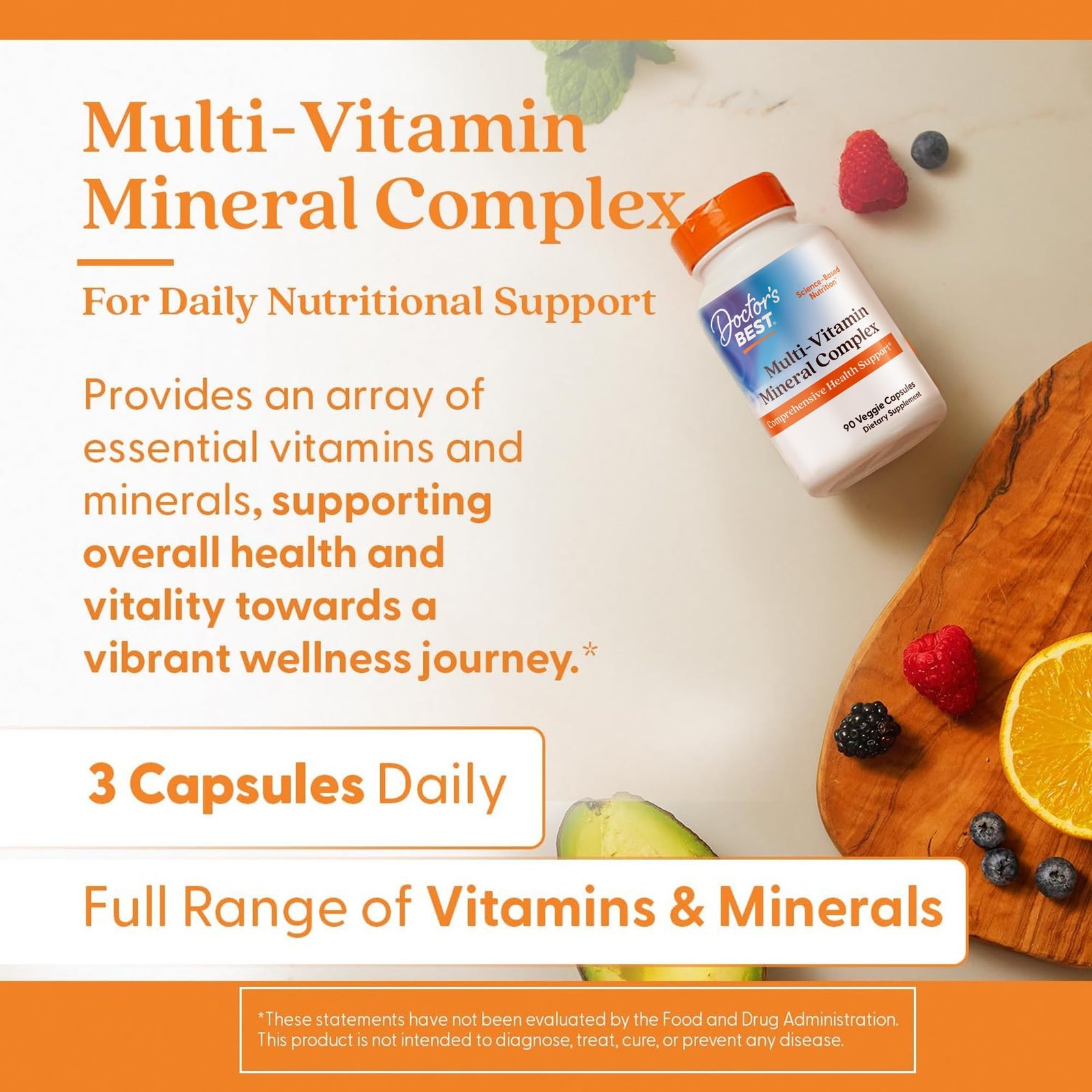 Doctor’s Best Multi-Vitamin Mineral Complex – 90 Count (Pack of 1), No Color