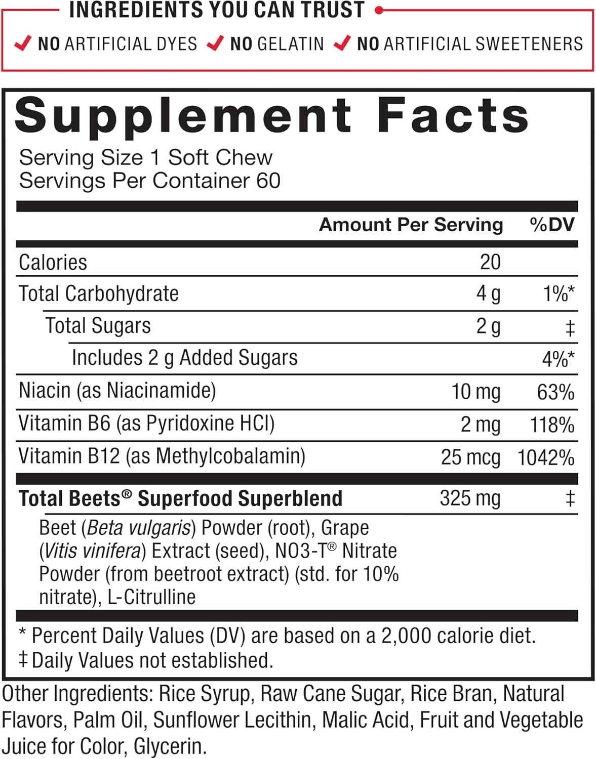 3XForce Factor Total Beet Pressure Blood Support, Beets Root Supplement Soft Che