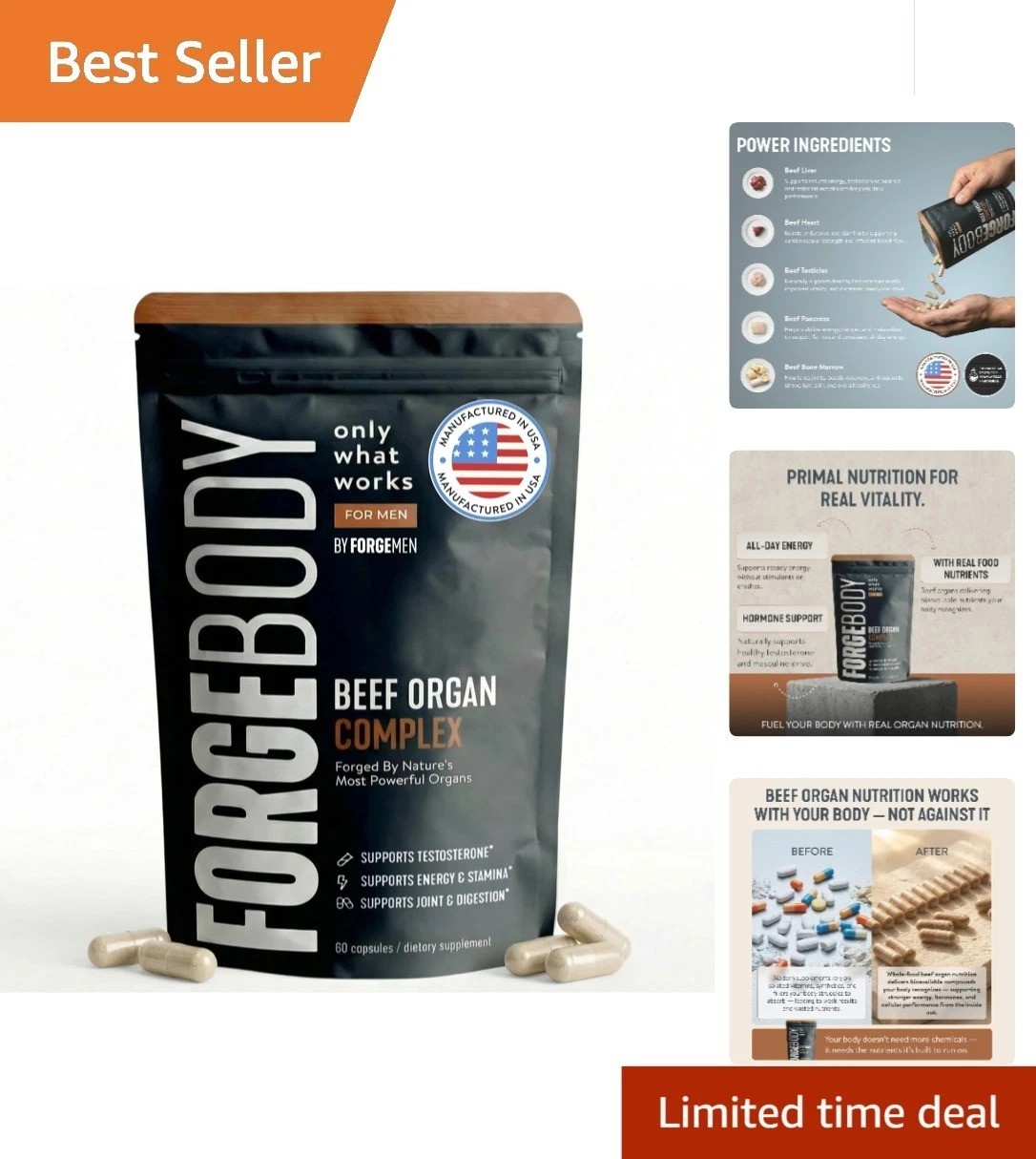 Organic Beef Organ Nutrition: 100% Grass-Fed, Supports Energy & Muscle Growth