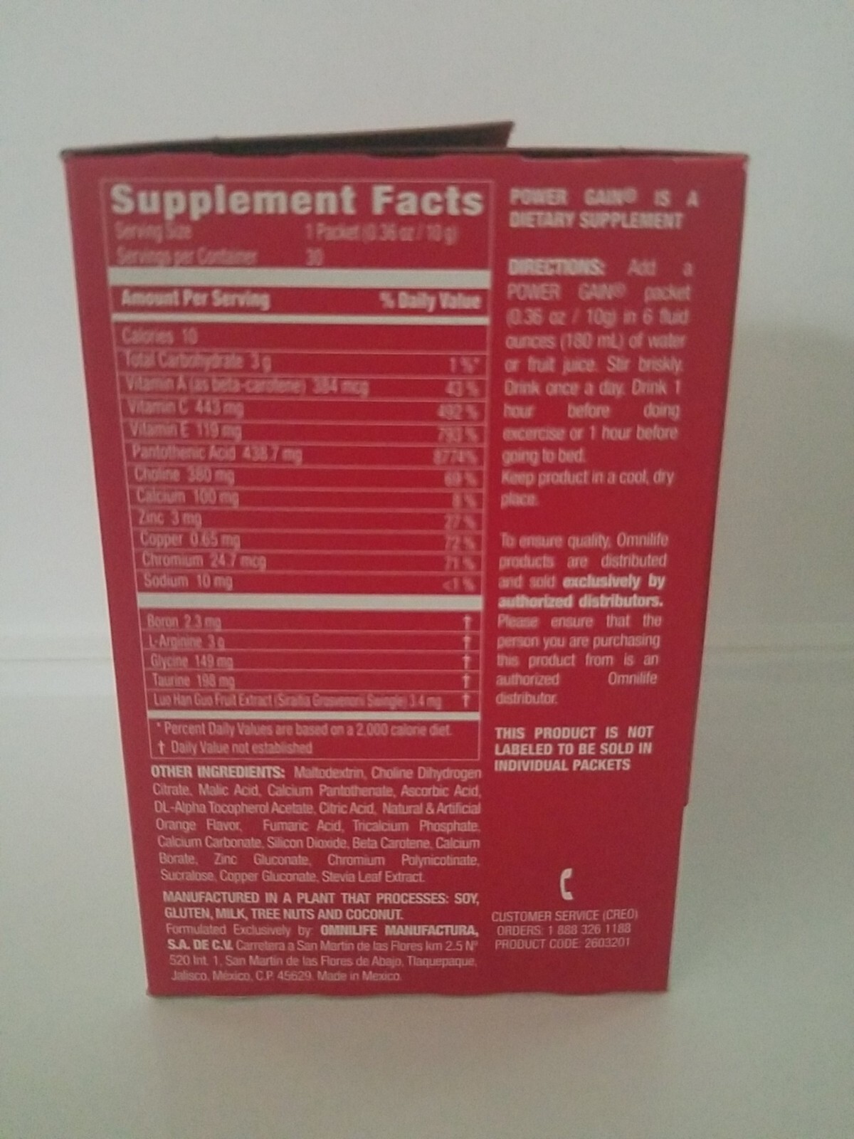 power gain,omnilife ,potencia,fortaleza dolores,arginina,suplemento natural