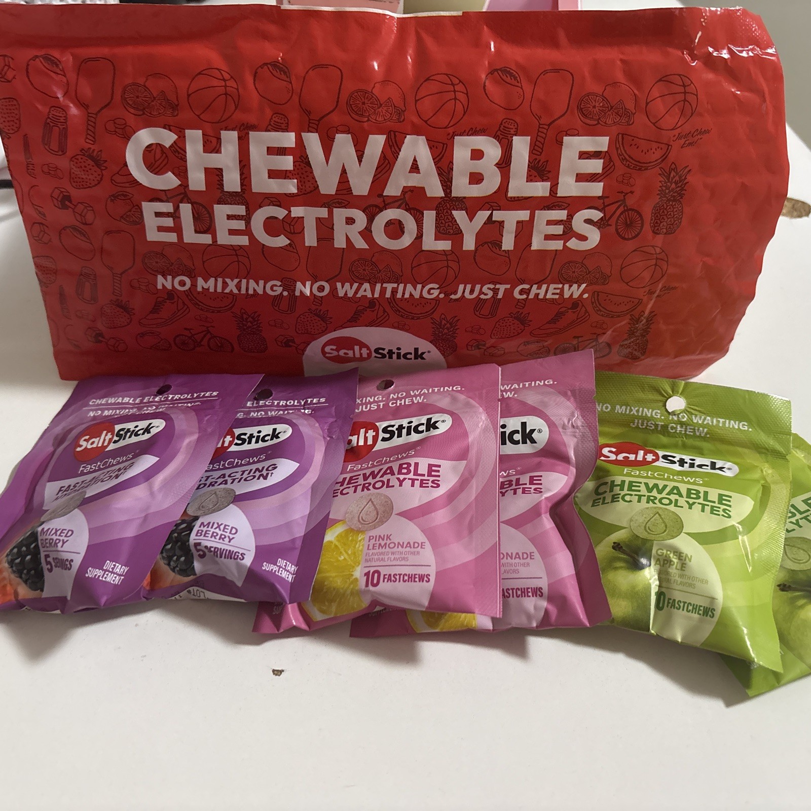 SaltStick FastChews Fast-acting Hydration.Chewable Electrolytes.x6Packs 60Tabs