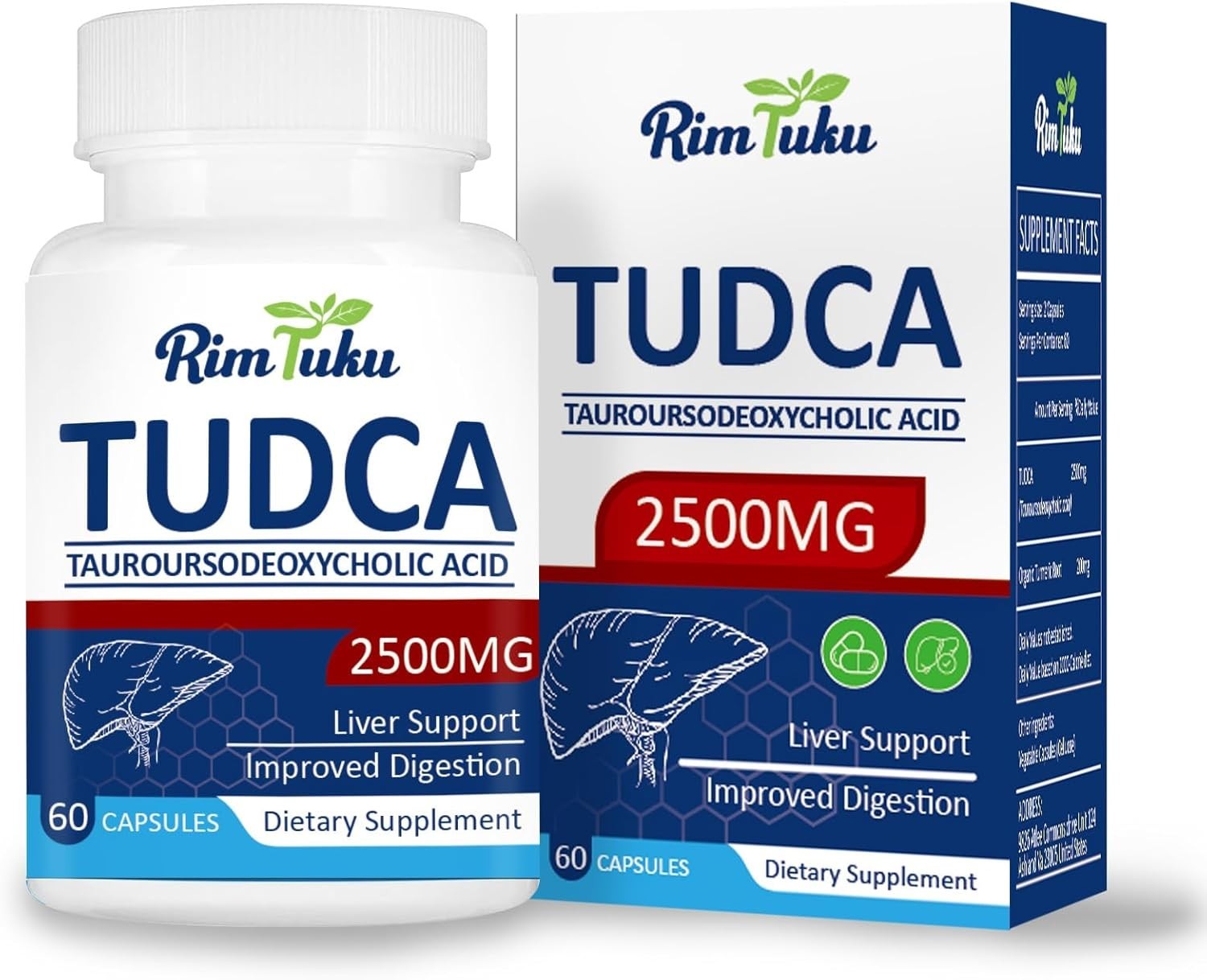 TUDCA Supplement 2500MG – Bile Salts Liver Detox & Cleanse and Gallbladder USA