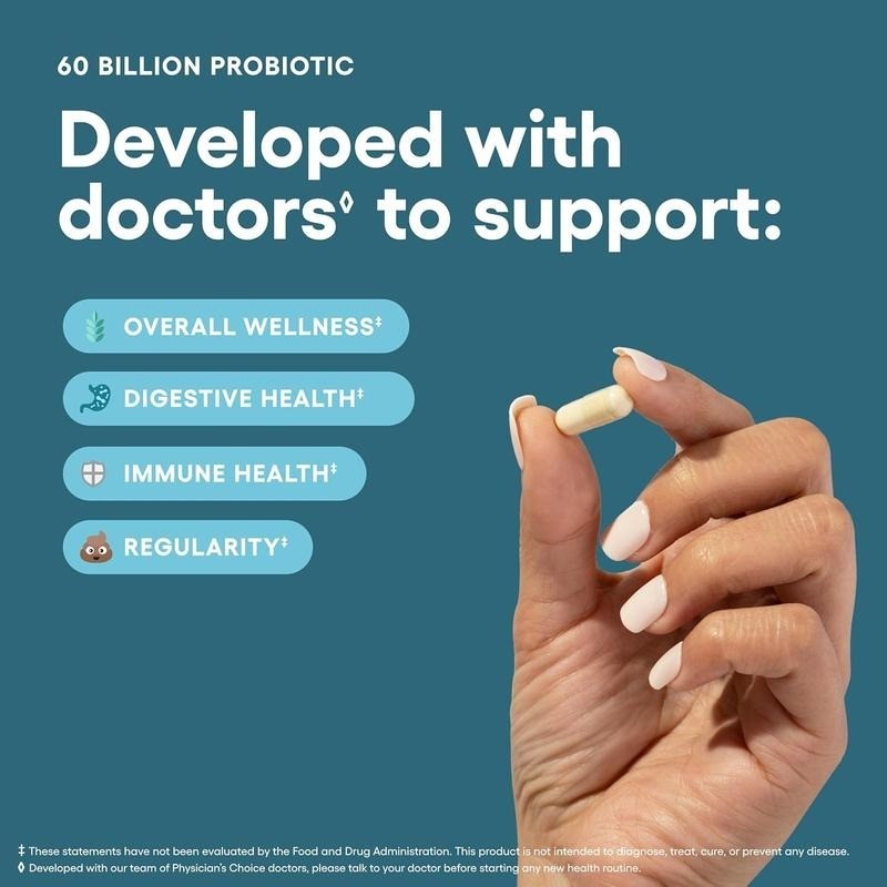 Physician’s Choice Probiotics 60 Billion CFU10 Strains + Organic Prebiotics NEW