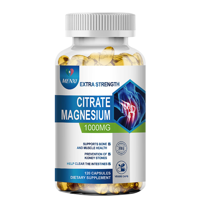 Magnesium Citrate 1000mg Capsules -Sleep and Muscle Support, Vegan, 120 softgels