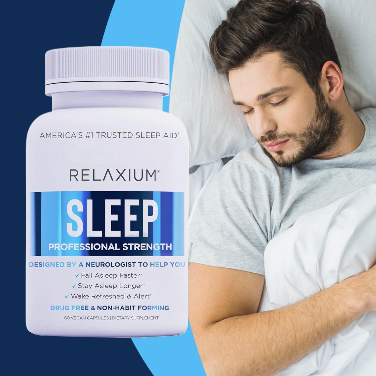 Relaxium Sleep plant-based Dietary Supplement Suitable For Better Sleep 60 Capsu